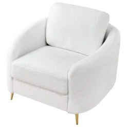 TROSA - Fauteuil - Wit - Bouclé -Leen Bakker Fauteuils f12f814f6ebe4995b4372c53572e02bf