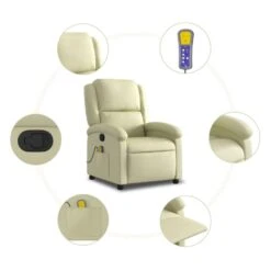 VidaXL - Massagestoel - Crème - Leer 18 VidaXL - Massagestoel - Crème - Leer -Leen Bakker Fauteuils f3558251574947ad81634cdc15f15bef