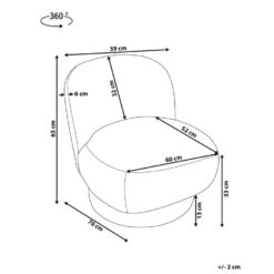 AYLO - Fauteuil - Wit - Bouclé -Leen Bakker Fauteuils f6a37c2f687a43c7bb46174967790565