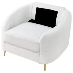 TROSA - Fauteuil - Wit - Bouclé -Leen Bakker Fauteuils fba262304eca4cb594e6e8d4505ea077