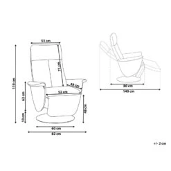 Beliani TV-fauteuil PRIME - Grijs Kunstleer -Leen Bakker Fauteuils fdd8dbb49fee472ca293ca08319ed623