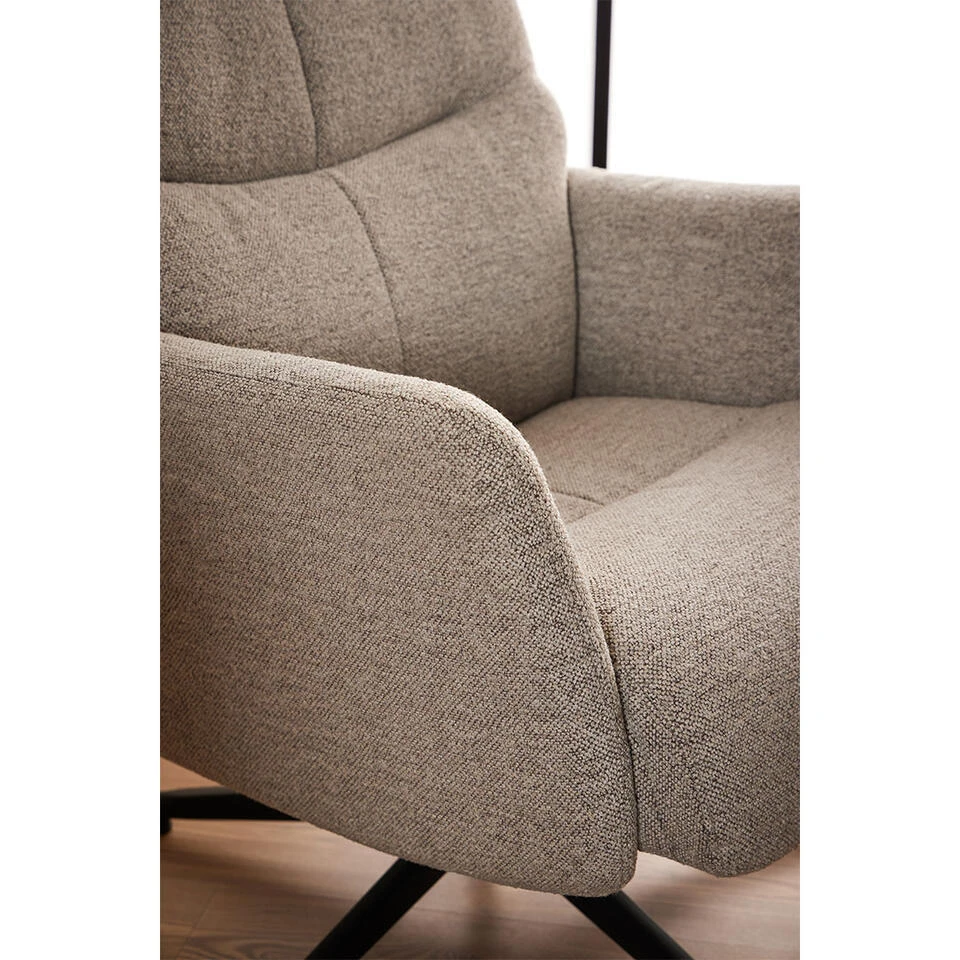Hioshop London Fauteuil Recliner Met Voetenbank Bouclé Beige 14 Hioshop London Fauteuil Recliner Met Voetenbank Bouclé Beige - Afbeelding 14