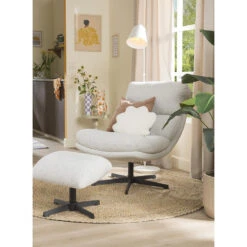 Fauteuil Bobbi Incl. Hocker - Greige -Leen Bakker Fauteuils sf 10201088 01