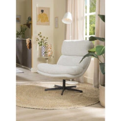 Fauteuil Bobbi Incl. Hocker - Greige -Leen Bakker Fauteuils sf 10201088