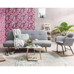 Schommelstoel Anada - Stof - Lichtgrijs 7 Schommelstoel Anada - Stof - Lichtgrijs -Leen Bakker Fauteuils sf 81004352 9052