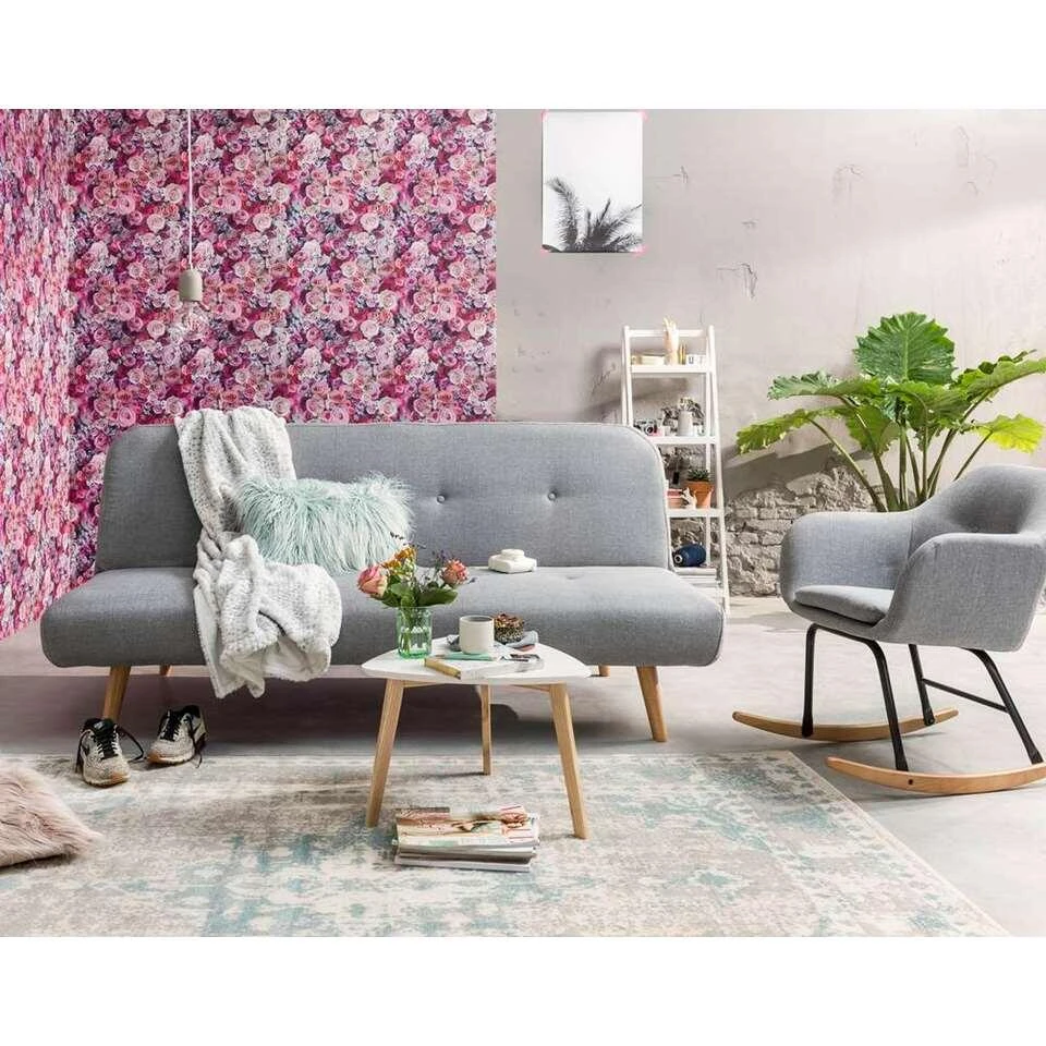 Schommelstoel Anada - Stof - Lichtgrijs 4 Schommelstoel Anada - Stof - Lichtgrijs - Afbeelding 4